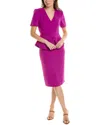 Badgley Mischka Women's Pleated Peplum Sheath Dress In Purple