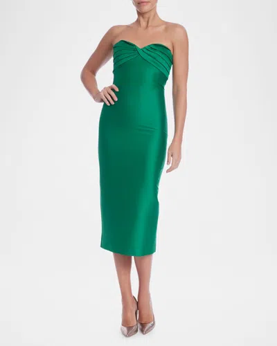 emerald green satin cocktail dress Emerald Green Satin Beaded Evening Dresses One Shoulder Prom Dress FD3 –  Viniodress main image 0