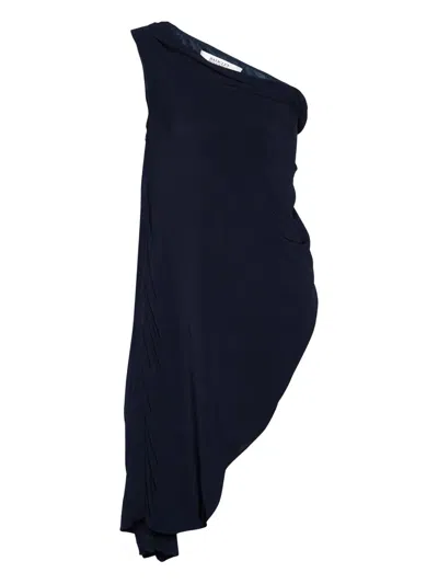 Pre-owned Badgley Mischka  Draped Asymmetric Mini Dress