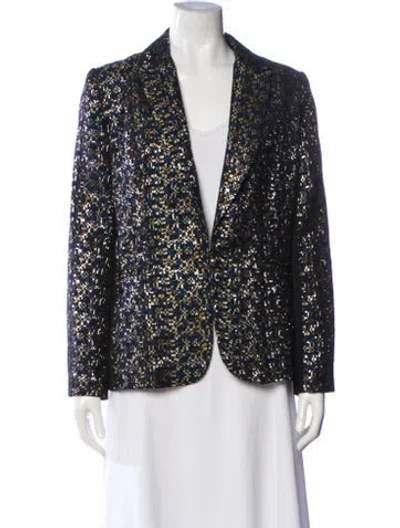 Pre-owned Badgley Mischka Printed Blazer In Multi