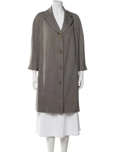Pre-owned Badgley Mischka Printed Coat In Gray