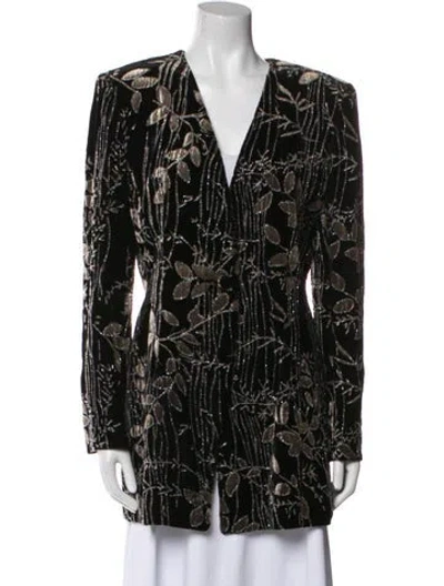 Pre-owned Badgley Mischka Printed Evening Jacket In Black