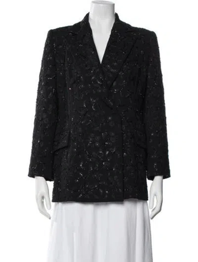Pre-owned Badgley Mischka Printed Evening Jacket In Black