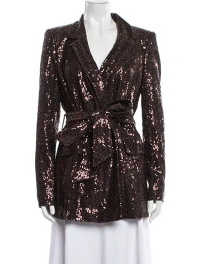 Pre-owned Badgley Mischka Printed Evening Jacket W/ Tags In Brown