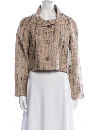 Pre-owned Badgley Mischka Printed Faux Fur Jacket