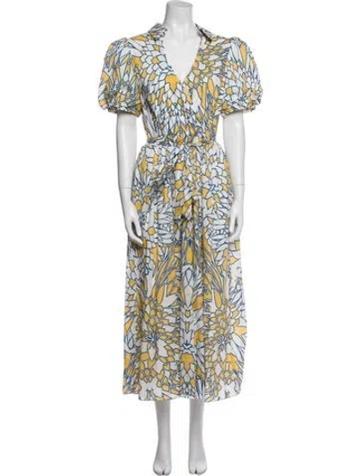 Pre-owned Badgley Mischka Printed Long Dress In Multi