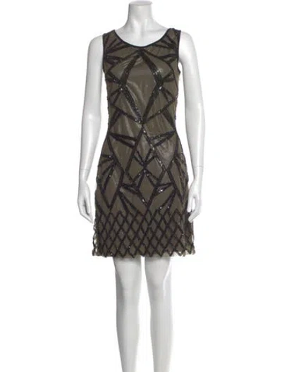 Pre-owned Badgley Mischka Printed Mini Dress In Multi