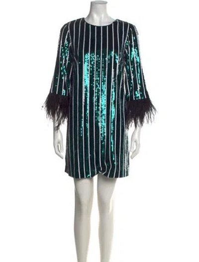 Pre-owned Badgley Mischka Printed Mini Dress In Multi