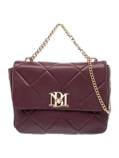 Pre-owned Badgley Mischka Quilted Shoulder Bag W/ Tags In Burgundy