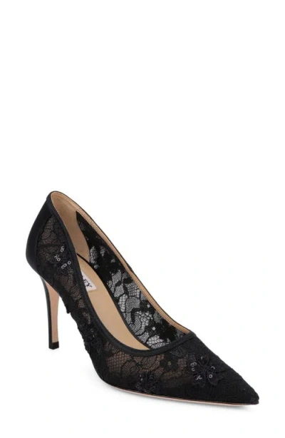 Badgley Mischka Rania Sequin Lace Pointed Toe Pump In Black