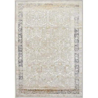 Badgley Mischka Rectangle Oasis Area Rug In Gold;white;ivory;gray