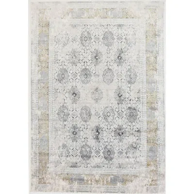 Badgley Mischka Rectangle Oasis Area Rug In Gold;white;ivory;gray