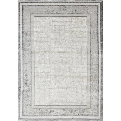 Badgley Mischka Rectangle Oasis Area Rug In White;ivory;silver;gray