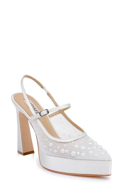 Badgley Mischka Rhylee Slingback Platform Pump In White