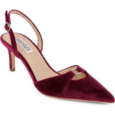 Badgley Mischka Roger Slingback Pointed Toe Pump In Burgundy