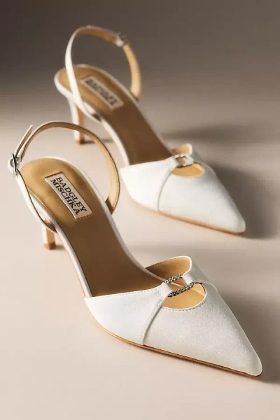 Badgley Mischka Roger Slingback Pointed-toe Pumps In White