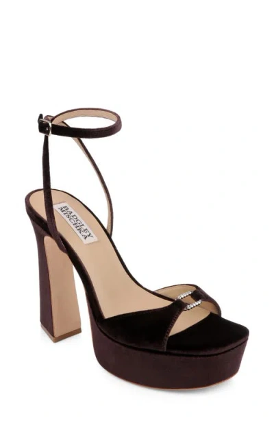 Badgley Mischka Romina Ankle Strap Platform Sandal In Brown