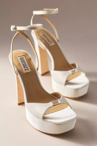 Badgley Mischka Romina Platform Heeled Sandals In White