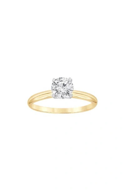 Badgley Mischka Round Cut Lab Created Diamond Engagement Ring In Yellow Gold