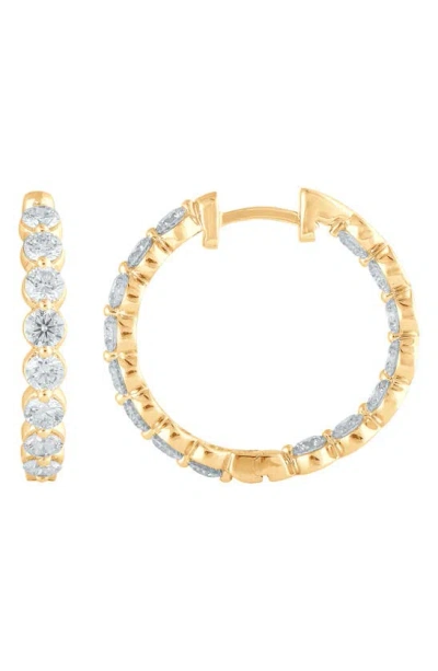 Badgley Mischka Round Cut Lab Created Diamond Hoop Earrings In Gold