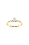 Badgley Mischka Collection Oval Cut Lab Created Diamond Pavé Ring In Gold