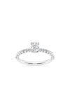 Badgley Mischka Round Cut Lab Created Diamond Pavé Ring In Silver