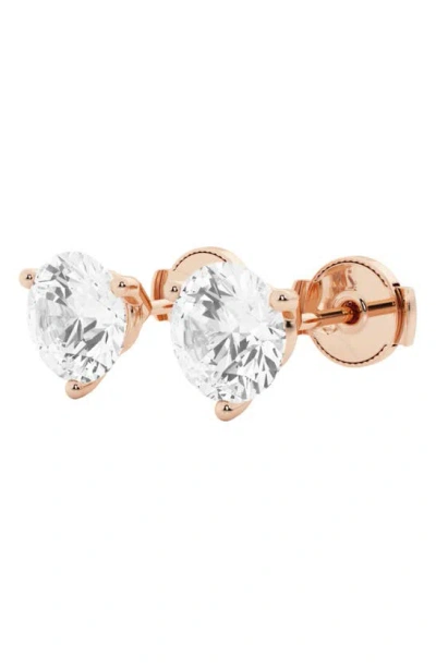 Badgley Mischka Round Cut Lab Created Diamond Stud Earrings In Rose Gold