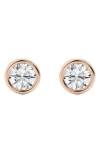Badgley Mischka Round Cut Lab Created Diamond Stud Earrings In Rose Gold