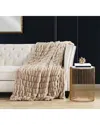 Badgley Mischka Ruched Throw In Tan