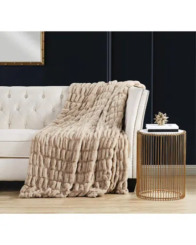 Badgley Mischka Ruched Throw In Tan
