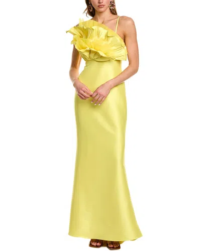 Badgley Mischka Ruffle Bodice Gown