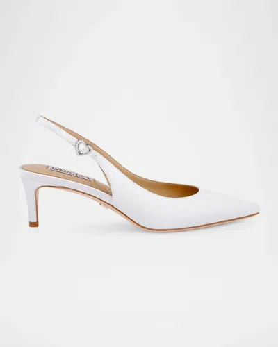 Badgley Mischka Ruthie 55mm Imitation Pearl-embellished Slingback Pumps In White