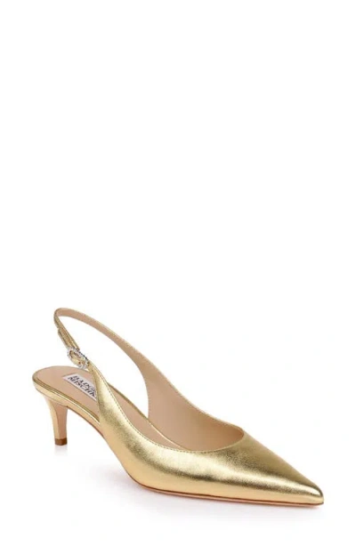 Badgley Mischka Ruthie Ii Pointed Toe Slingback Pump In Gold