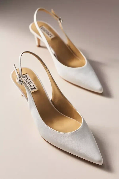 Badgley Mischka Ruthie Slingback Kitten Heels In White