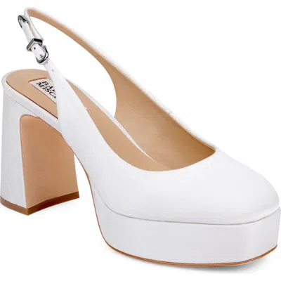 Badgley Mischka Rylan Slingback Platform Pump In White