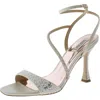 Badgley Mischka Sally Womens Embellished Square Toe Pumps In Silver