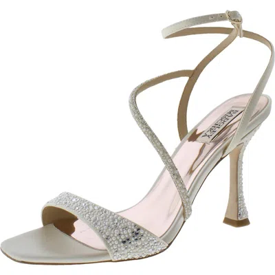 Badgley Mischka Sally Womens Embellished Square Toe Pumps In Silver