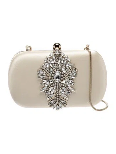 Pre-owned Badgley Mischka Satin Clutch In Neutrals