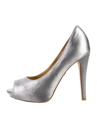 Pre-owned Badgley Mischka Satin Crystal Embellishments Pumps