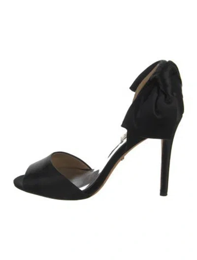 Pre-owned Badgley Mischka Satin D'orsay Pumps In Black