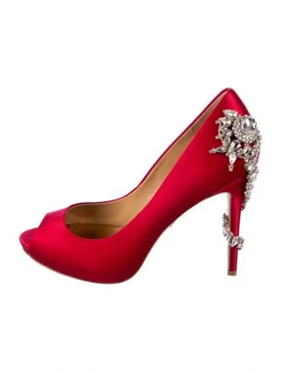 Pre-owned Badgley Mischka Satin Pumps In Orange