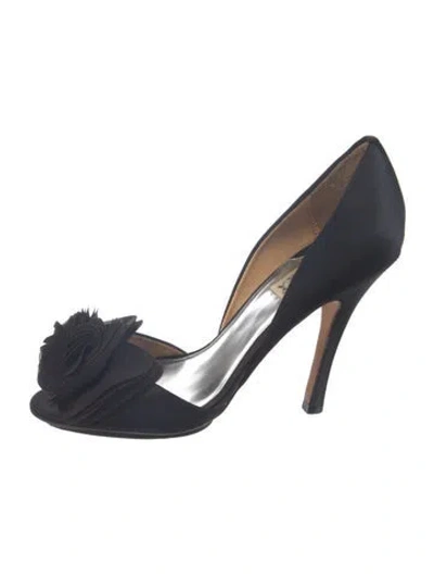 Pre-owned Badgley Mischka Satin Sandals In Blue