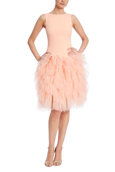 Badgley Mischka Sc3902 Homecoming Short Ruffle Cocktail  Dress In Pink