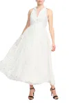 Badgley Mischka Sc3965  Long Formal A Line Lace Midi Dress In White