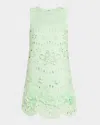Badgley Mischka Scalloped Pearly-embellished Cutout Mini Dress In Spearmint