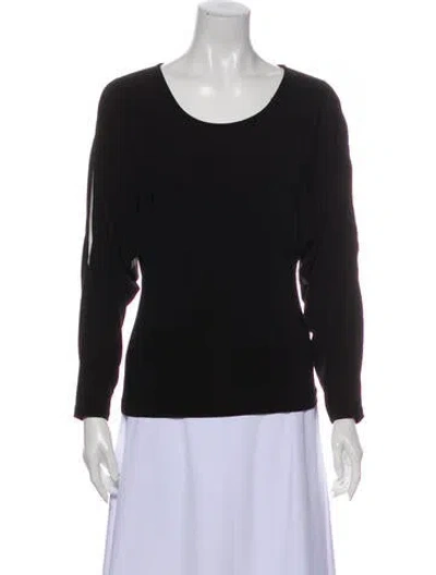 Pre-owned Badgley Mischka Scoop Neck Long Sleeve Sweatshirt In Black