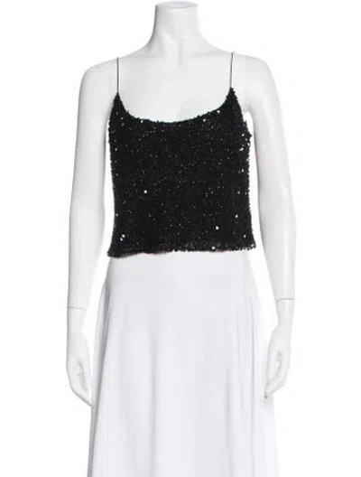 Pre-owned Badgley Mischka Scoop Neck Sleeveless Crop Top In Multi