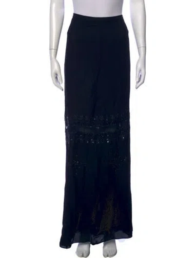 Pre-owned Badgley Mischka Sequin Embellishments Long Skirt In Black