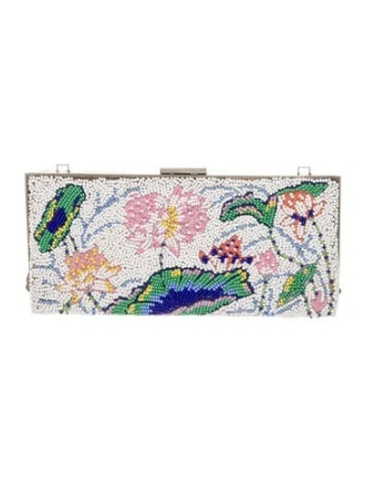 Pre-owned Badgley Mischka Sequins Clutch In White