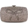 Badgley Mischka Sheena Crystal Box Clutch In Brown